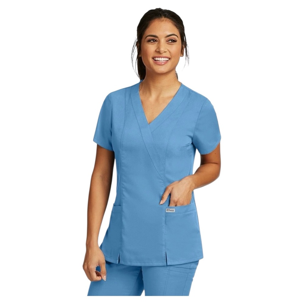Grey’s Anatomy V-Neck Scrub Top - Ceil Blue